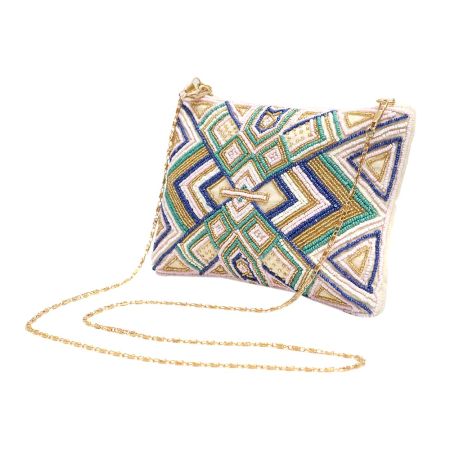 Multicolor Handcrafted Beaded Cotton Sling  Type Of Bag For Women 